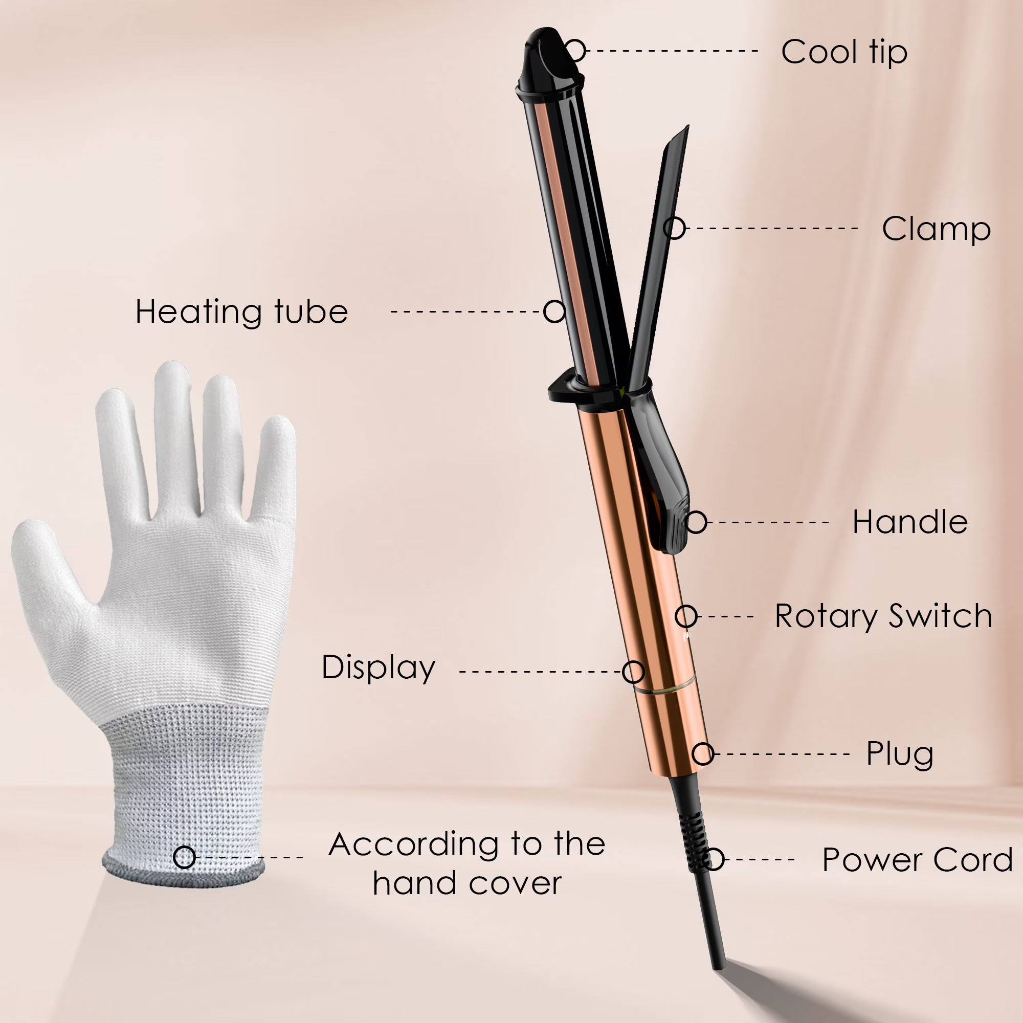 Hair Curling Iron 1 Inch, Hair Curling Wand, Hair Curling Wand with Ceramic Coating, Hair curler, Small Curling Iron