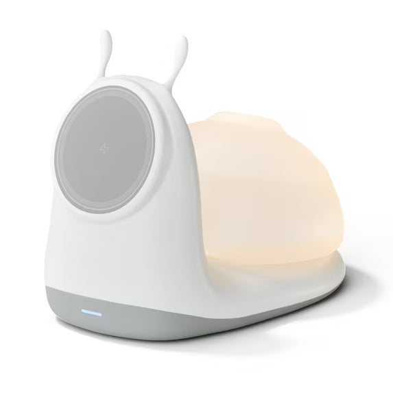 Charging Station, Wireless Charger, for iPhone 17 16 15 14 13 12, Desktop Nightstand, Detachable LED Lamp Bedside, Cordless Light, Snail-Shaped